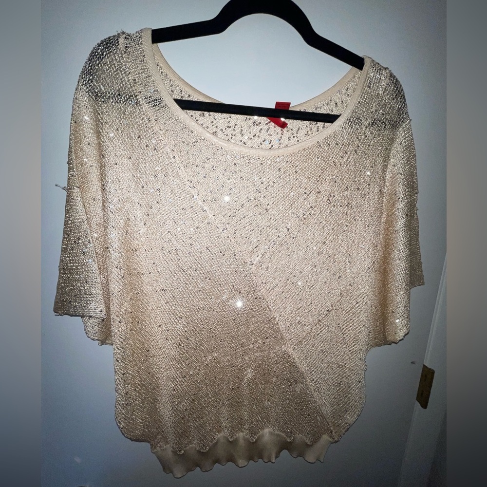 5/8 see through sequin size M dolman sleeve